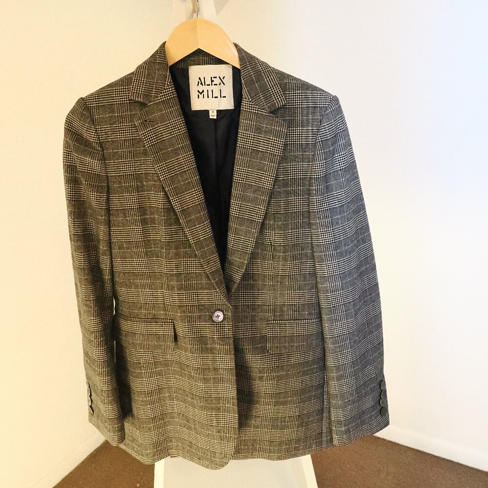 Alex Mill Ryder Prince of Wales Checked Woven Blazer